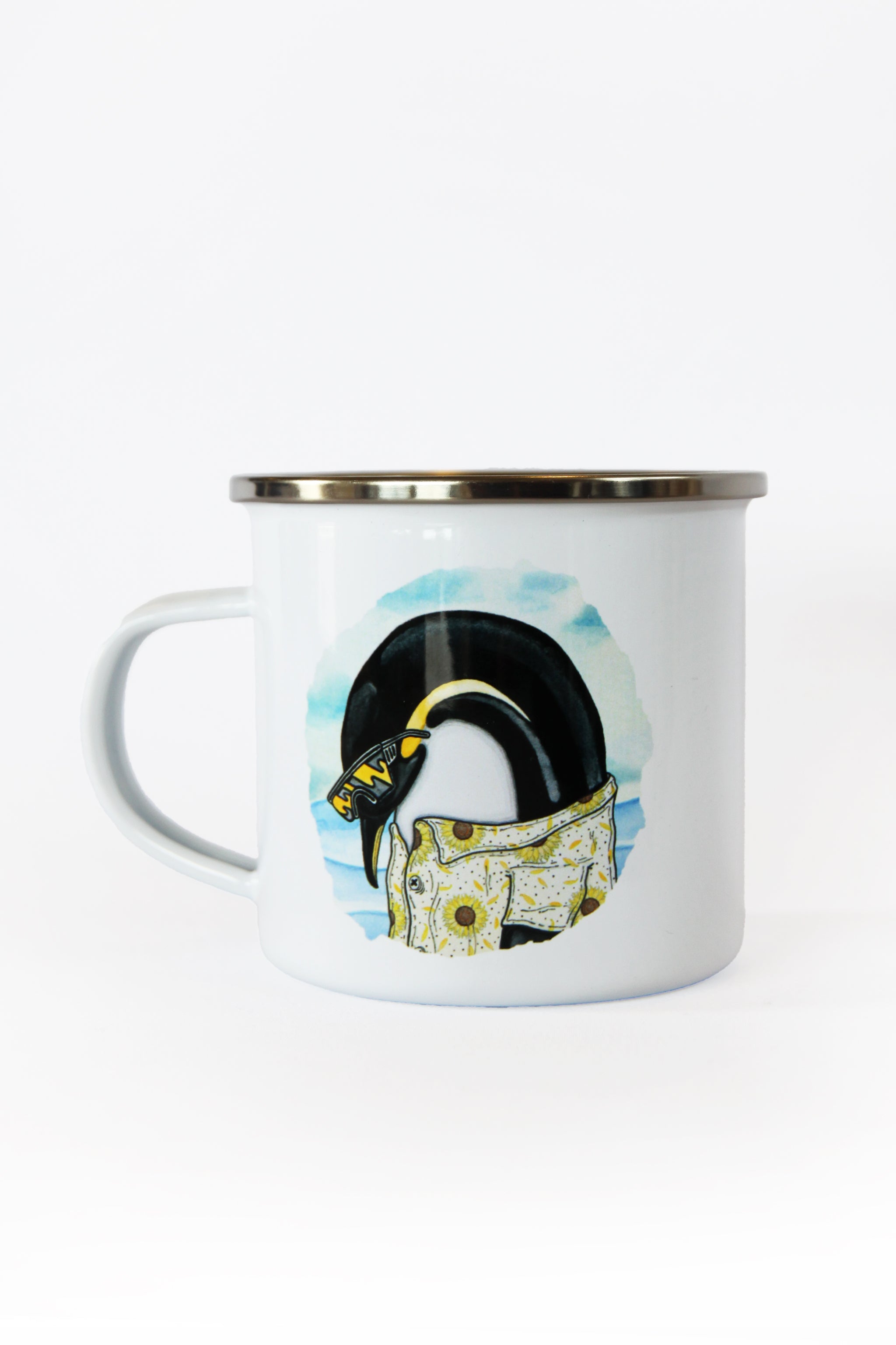 Pool Party Penguin Emaille Tasse