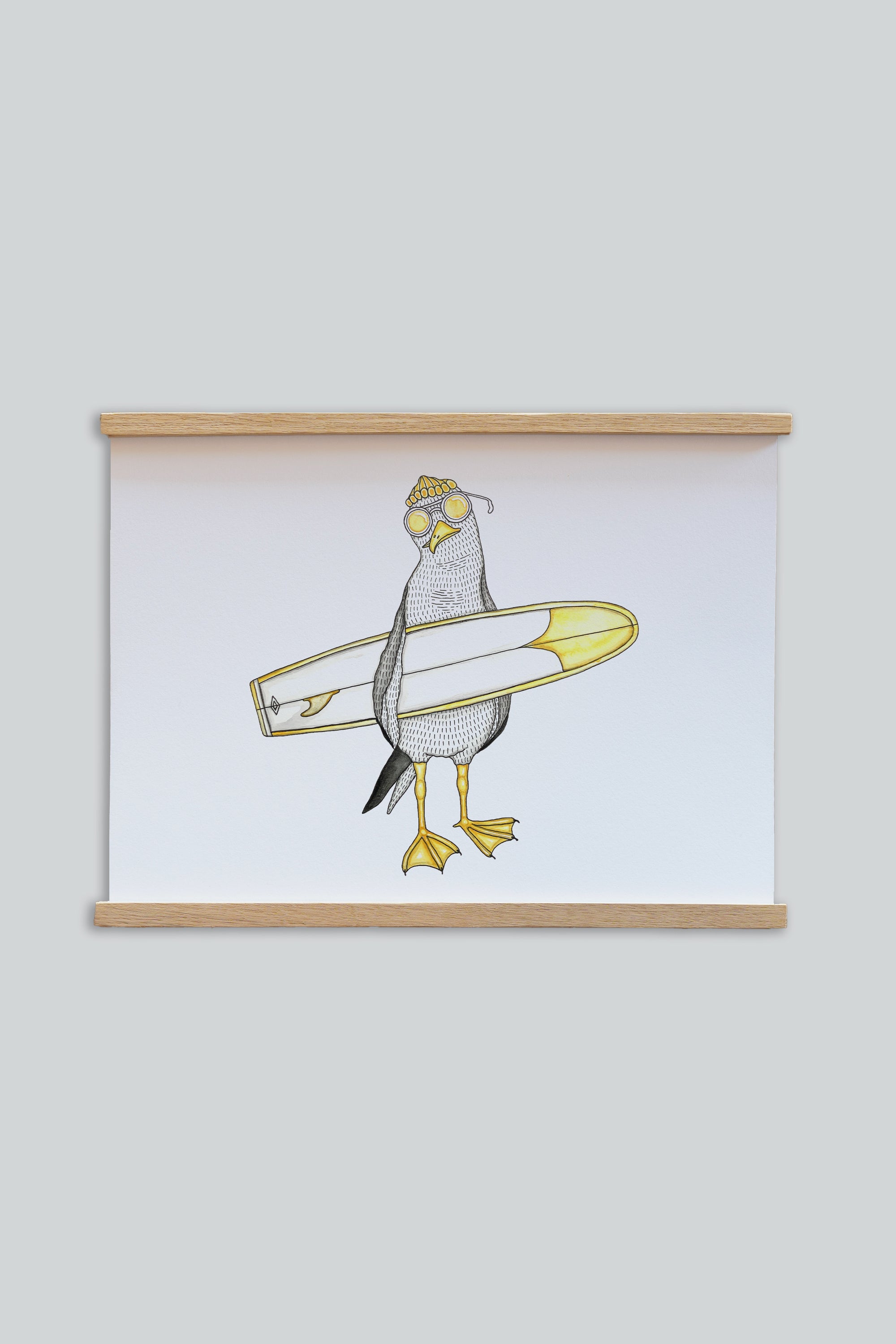 Surfing Seagull Plakat