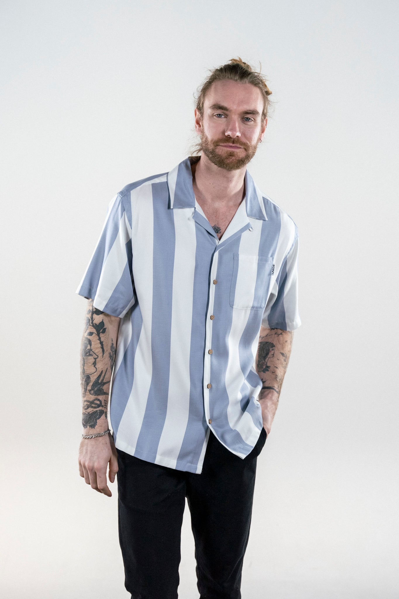 Bold Stripes Shirt (Light Blue)